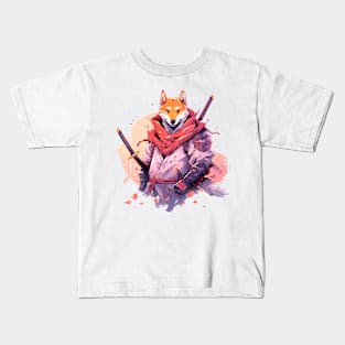 samurai fox Kids T-Shirt